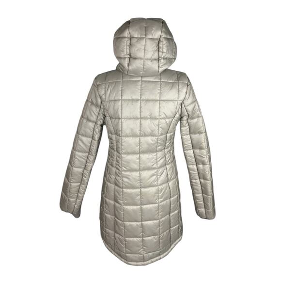 K-Way Denise St Thermo Reversible Down Zip Up Hooded Jacket Olive Green Sz Small - Picture 11 of 15